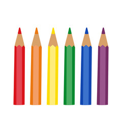 set of colored cartoon pencils, Vector illustration