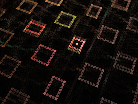 Abstract 3d Background Image, Graphic 3d Surface Illustration, Lines and Symmetrical Patterns, Colorful Transparent Cube Array, Holographic Square Patterns, Modern Digital Fractal Mosaic.