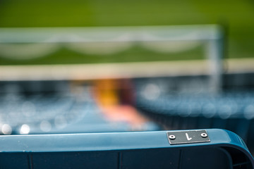 The seats of the Bernabeu Stadium, Madrid