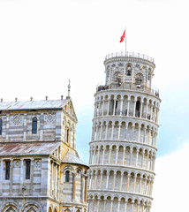 Leaning Tower of Pisa, Pisa Cathedral, Roman Catholic cathedral dedicated to the Assumption of the...