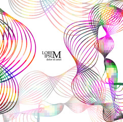 Background with colorful graceful lines. Vector illustration