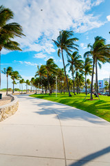 Walkway in beautiful Lummus Park in South Beach
