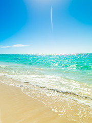 Turquoise sea under a shining sun in Guadeloupe