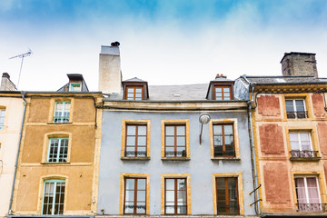 Fototapeta na wymiar colorful houses in historical town Sedan, France