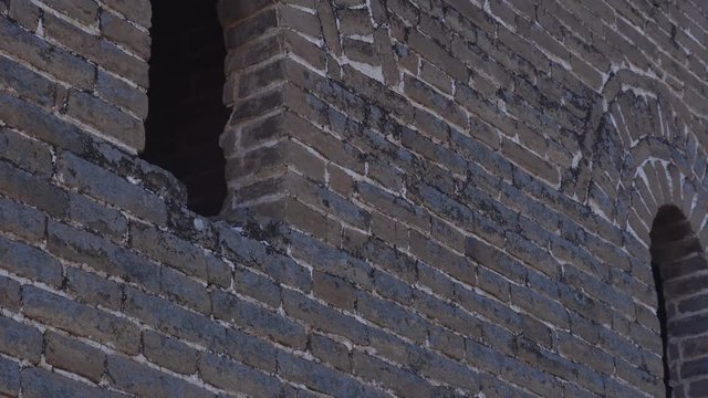 The weathered brick wall of the Great Wall