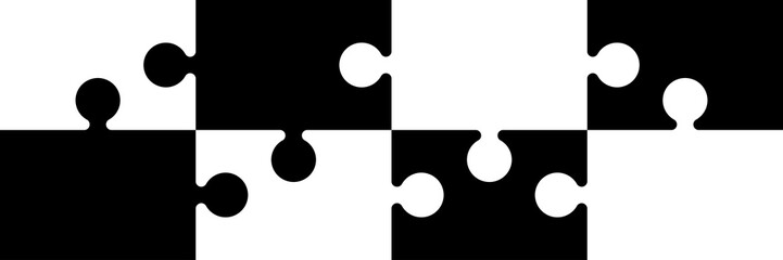 Black and white chess style banner of puzzles. Puzzle connection. Vector illustration. - 279367417