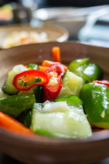 chinese appetizer with pickled cucumber