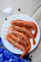 spiny lobster on a white plate