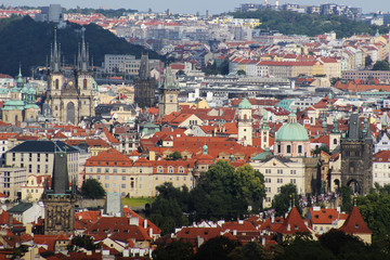 Naklejka na ściany i meble view of city of prague czech republic