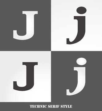 eps Vector image: Linear Serif style initials (J)
