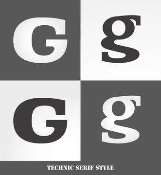eps Vector image: Linear Serif style initials (G)