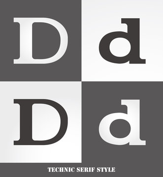eps Vector image: Linear Serif style initials (D)