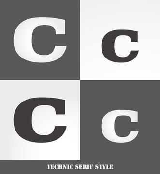 eps Vector image: Linear Serif style initials (C)