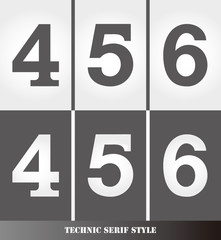 eps Vector image: Linear Serif style number.456