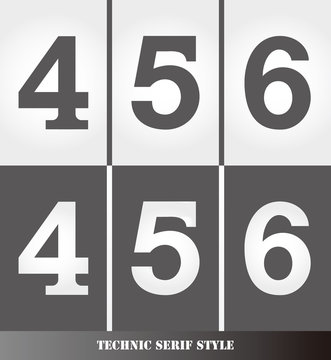 eps Vector image: Linear Serif style number.456