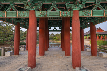 Fototapeta na wymiar Detail of one pavilion of the Donggung Palace