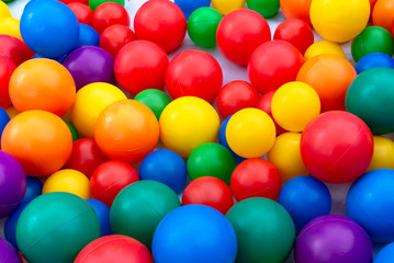 Fototapeta na wymiar Colored balls for a children's dry pool. Colored background 