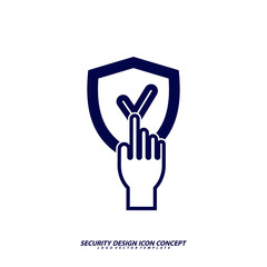 Security icon logo design vector. Protection and Security Vector Line Icons Set. Business Data Protection Technology, Cyber Security, Computer Network Protection. Editable Stroke. Web Icon