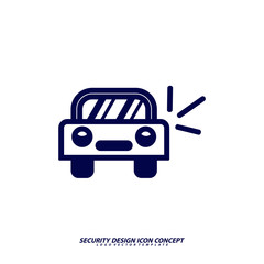 Security icon logo design vector. Protection and Security Vector Line Icons Set. Business Data Protection Technology, Cyber Security, Computer Network Protection. Editable Stroke. Web Icon