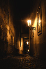 Prague Old town street in the night 