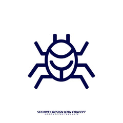 Obraz premium Security icon logo design vector. Protection and Security Vector Line Icons Set. Business Data Protection Technology, Cyber Security, Computer Network Protection. Editable Stroke. Web Icon