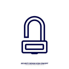 Security icon logo design vector. Protection and Security Vector Line Icons Set. Business Data Protection Technology, Cyber Security, Computer Network Protection. Editable Stroke. Web Icon