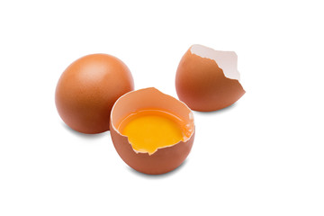 Egological eggs on a white background. Calcium-rich eggs.