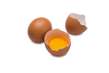 Egological eggs on a white background. Calcium-rich eggs.