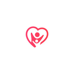 Fototapeta premium Child Care Logo Design Inspiration With Love Vector