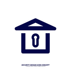 Security icon logo design vector. Protection and Security Vector Line Icons Set. Business Data Protection Technology, Cyber Security, Computer Network Protection. Editable Stroke. Web Icon