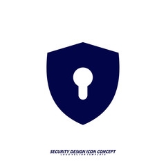 Security icon logo design vector. Protection and Security Vector Line Icons Set. Business Data Protection Technology, Cyber Security, Computer Network Protection. Editable Stroke. Web Icon