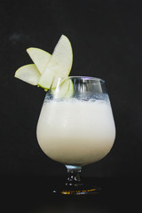 white cocktail with pear vodka