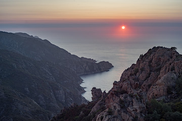 Fototapeta na wymiar sunset corsica