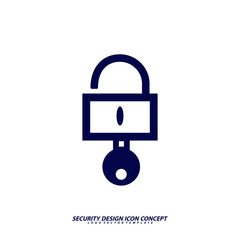 Security icon logo design vector. Protection and Security Vector Line Icons Set. Business Data Protection Technology, Cyber Security, Computer Network Protection. Editable Stroke. Web Icon