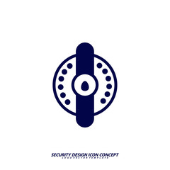 Security icon logo design vector. Protection and Security Vector Line Icons Set. Business Data Protection Technology, Cyber Security, Computer Network Protection. Editable Stroke. Web Icon