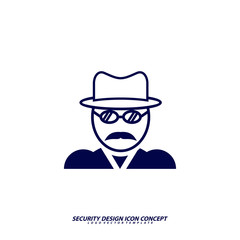 Security icon logo design vector. Protection and Security Vector Line Icons Set. Business Data Protection Technology, Cyber Security, Computer Network Protection. Editable Stroke. Web Icon