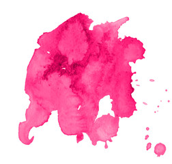 Colorful abstract watercolor stain with splashes and spatters. Modern creative background for trendy design.