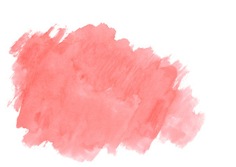 red watercolor isolated background.Abstract paint strokes