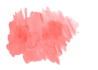 red watercolor isolated background.Abstract paint strokes