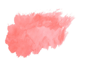 red watercolor isolated background.Abstract paint strokes