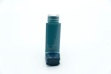 inhaler for asthma on white background