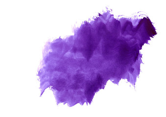 colorful purple watercolor background.Bright brush strokes on white background