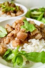 Chinese braised pork on rice