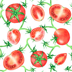 seamless background with tomatoes