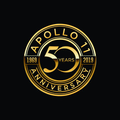 50 years moon landing Apollo 11 celebration anniversary for website, poster, greeting card, social media