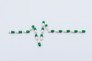 Drug capsule electrocardiogram concept