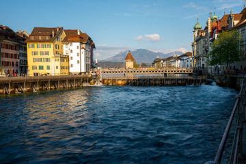 Obraz premium Dams of the Chapel brisge in Luzern, Switzerland