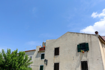 Traditional architecture in town Pag, on island Pag, Croatia.