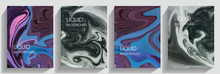 Set of backgrounds in liquid style