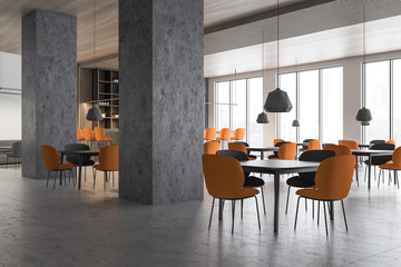 White and wooden cafe interior